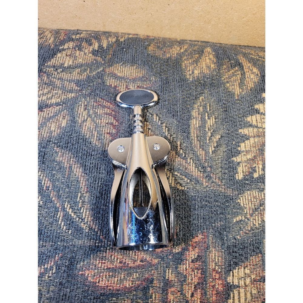 Silver and Black Stainless Steel Wine Bottle Opener